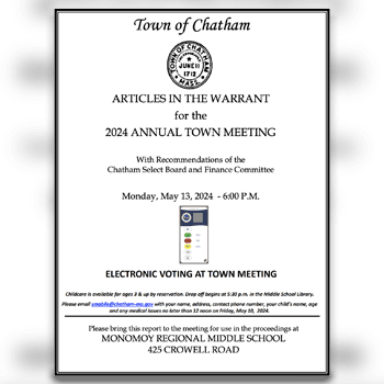 Graphic of the 2024 Annual Town Meeting Warrant Cover